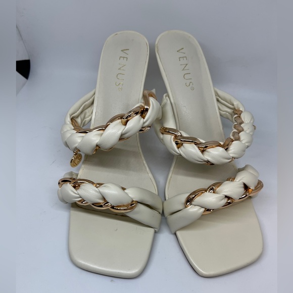 Venus Women's Cream and Gold Sandals size 8.5 - Picture 10 of 16